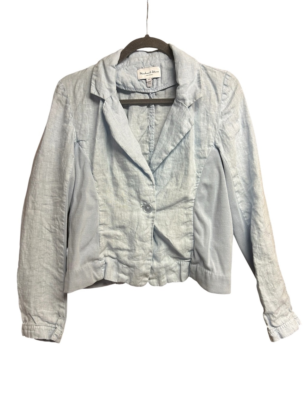 Michael Stars Light Sky Blue Linen Soft Blazer